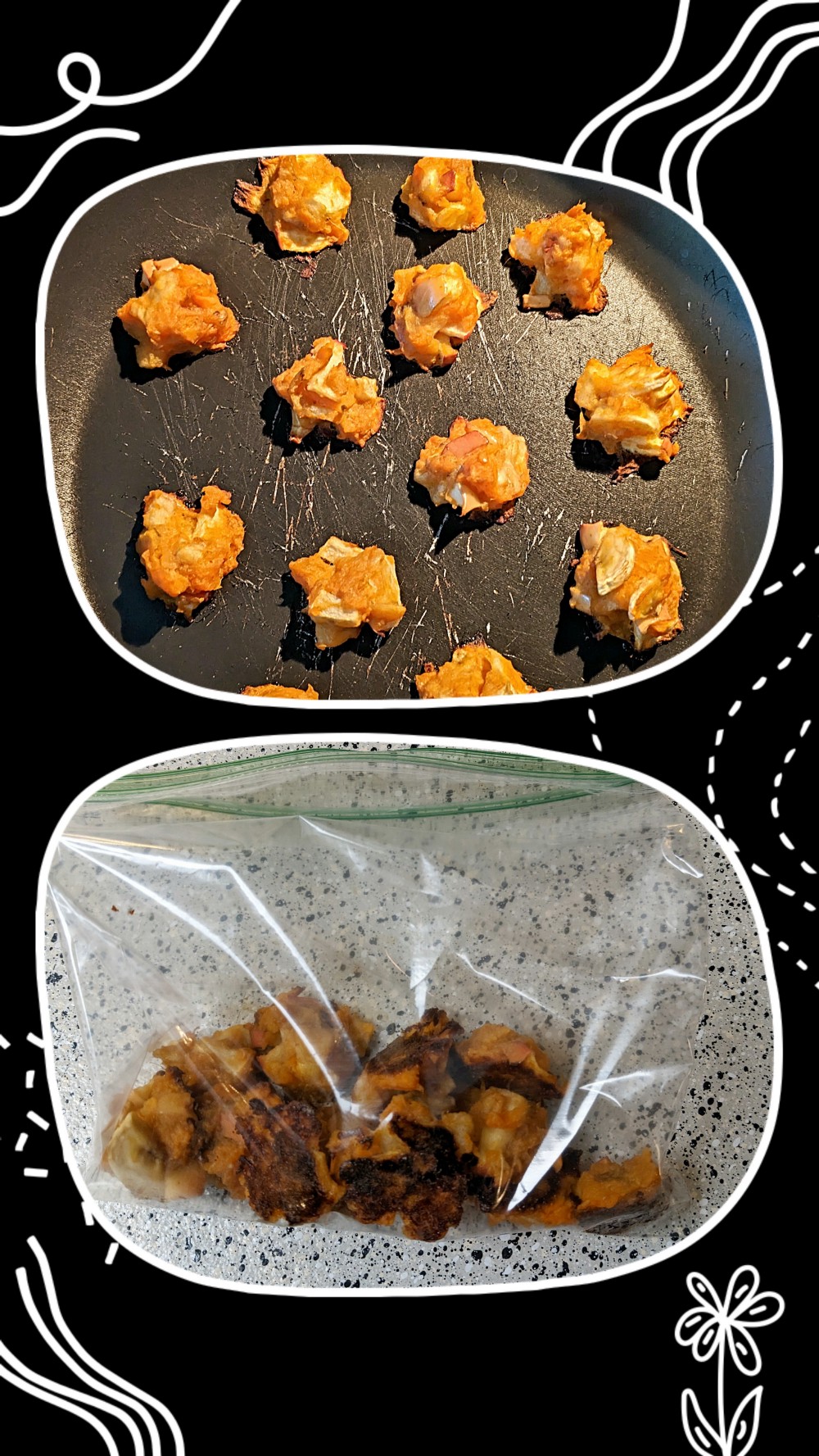 Homemade sweet potato, apple, and banana treats. Excuse the scratches in my favorite frying pan. It cooks the same! Photo Credit: Tremaine L. Loadholt